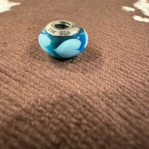 PANDORA Enamel Blue and Silver Charm Bead